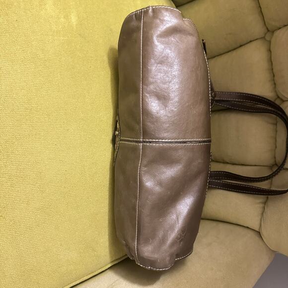 Patricia Nash Brown Leather Shoulder Bag Tote Studded Boho Satchel Purse - Picture 5 of 10